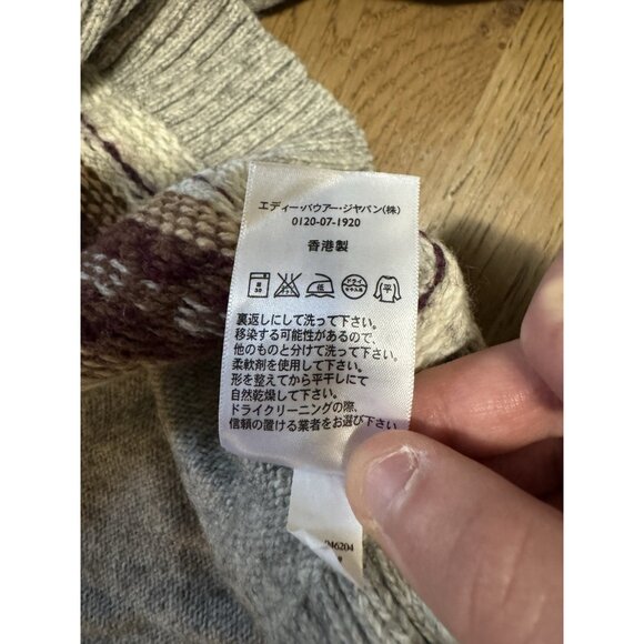 Eddie Bauer XXL Aztec Wool Blend Toggle Cardigan Sweater Cozy Country City VTG - Picture 13 of 15